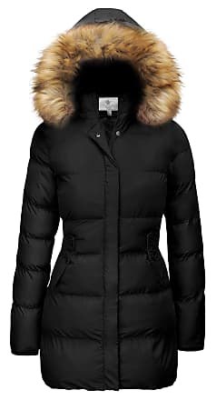 WenVen Men's Classic Cotton Hoodie Jacket Fleece Lining Warm Coat Winter Outdoor Parka Jacket Mid-Length Windproof Outerwear Coat