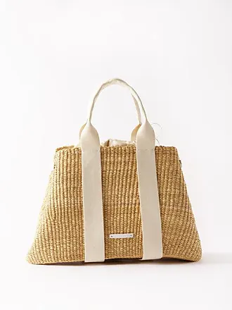 Carlotta Straw Tote w/Ivory Satin Bow