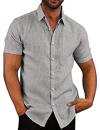 COOFANDY Herren Hemd Langarm Regular fit Baumwolle Leinenhemd Freizeithemd Shirts Hemden Männer 
