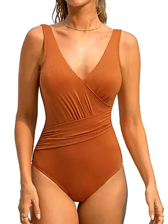 CUPSHE Womens Swimwear One Piece Swimsuit Plunge Neckline Cutout