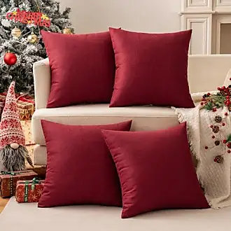 Outdoor Set of 4 Waterproof Throw Pillow Covers 18x18 Inches, Pink