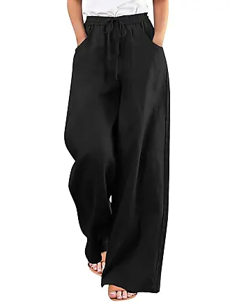 Donna Taglie Forti Tinta Unita Pantaloni Palazzo Donna Estivo Boho Largo  Gamba 