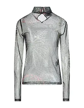 Silver high neck long sleeve blouse