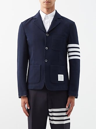 Thom Browne Single-breasted Cotton Waistcoat in Blue Womens Clothing Jackets Waistcoats and gilets 