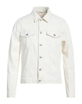 Men's White Leather Motorcycle Jacket w/Concealed Pocket #M111GW