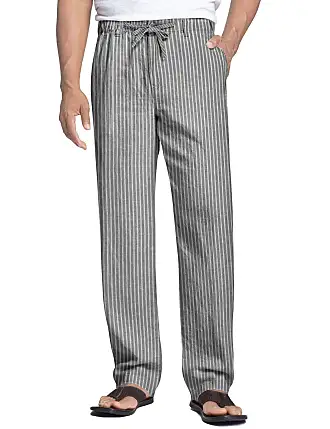COOFANDY Men's Elastic Waist Linen Pants Beach Lightweight Pants Big and  Tall Drawstring Linen House Pants (Black, S) at  Men's Clothing store