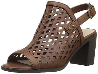 Easy Street Womens Erin Heeled Sandal, Brown Burnished, 9.5 M US