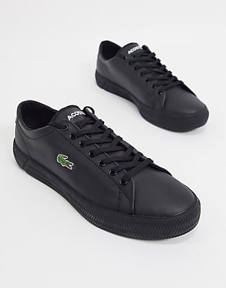 lacoste black leather shoes