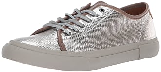 Frye Womens Gia Canvas Low Lace Sneaker, Pewter, 5.5 M US