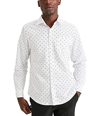 NWT $50 DOCKERS Soft No Wrinkle Long Sleeve Shirt Buttondown-tan plaid-large