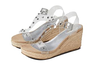 Kenneth Cole Reaction Womens Card Wedge Jewel Sandal Platform, Clear, 7.5