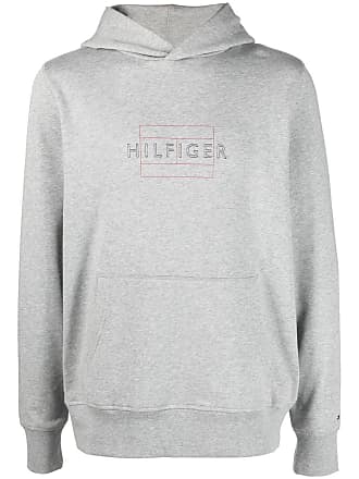 Men's Tommy Hilfiger Heathered Gray/Black Cincinnati Bengals Color Block  Quarter-Zip Pullover Hoodie