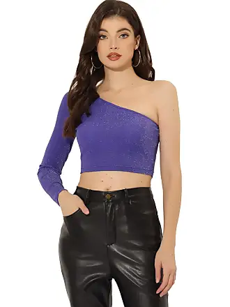 8 By YOOX LEATHER BODYCON CROP TOP, Lilac Women's Bustier