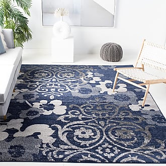 Ivory SAFAVIEH Newbury Collection NWB8698 Floral Country Non-Shedding Living Room Bedroom Area Rug 5'1 x 7'6 Blue