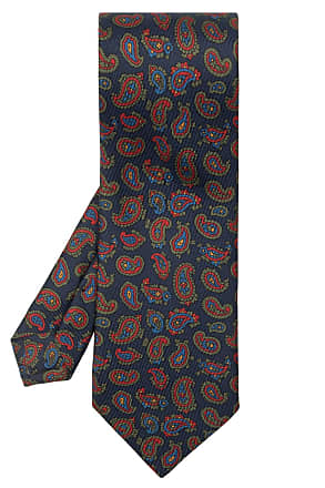 Etro Patterned Tie Mens Navy Blue