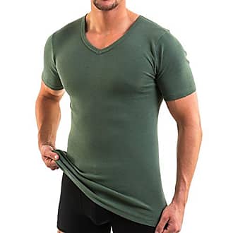HERMO 4880 Business Maillot de Corps Homme à Manche Courte avec col V,  Shirt 100% Coton Biologique, Taille:2 (S), Couleur:Blanc : : Mode