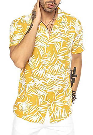 Homme Chemises Chemises ERL Chemise manches courtes en sergé à imprimé floral ERL pour homme en coloris Jaune 