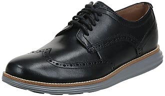 Cole Haan Mens Original Grand Shortwing Oxford Shoe, Black Leather/Ironstone, 11.5 Medium US