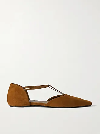 Leather Point Toe Flats Brown