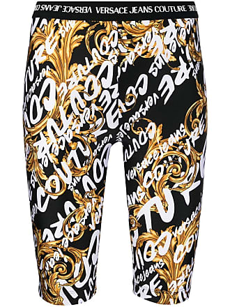 Versace Jeans Couture Garland logo-print knee-length shorts - women - Polyamide/Elastane - 36 - Black