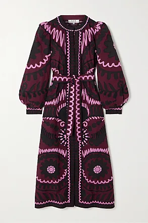 16Arlington embroidered-motif semi-sheer long top - Purple