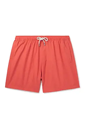 Tom & Teddy Fish Swim Trunks in Striped Orange