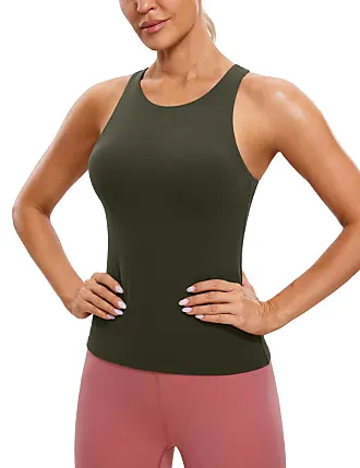  CRZ YOGA Racerback Workout Tank Tops for Women Long Athletic  Yoga Tops Sleeveless Shirts Slim Fit Vibrant Green X-Small : Clothing,  Shoes & Jewelry