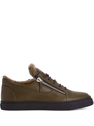 Mens Shoes Trainers High-top trainers Giuseppe Zanotti Leather Trainers in Khaki for Men Brown 