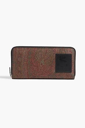 ETRO Necessaire Globetrotter leather-trimmed embroidered coated-canvas  pouch