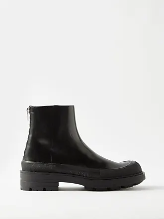 ALEXANDER MCQUEEN Glossed-leather exaggerated-sole Chelsea boots