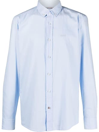 BOSS long-sleeve button-down shirt - men - Cotton - L - Blue