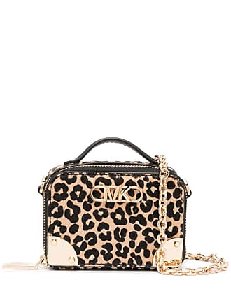 MICHAEL KORS MORGAN~LEOPARD~NYLON+GOLD CHAIN+CROSSBODY~MEDIUM MESSENGER  BAG~NWT