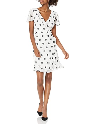 Karl Lagerfeld Paris Women's Polka Dot Cotton Shirt Dress, Black