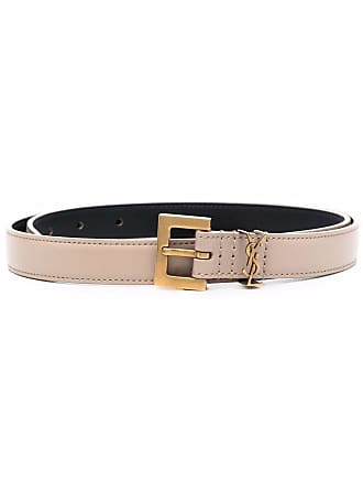Saint Laurent Ysl Python Leather Belt, 6380 Sienna Brown, Women's, 32in / 80cm, Belts Alligator Crocodile & Snakeskin Belts