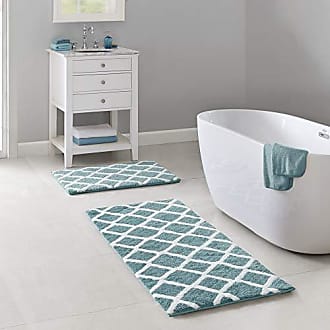 Madison Park Spa Reversible Cotton Bath Mat, Casual Striped Water