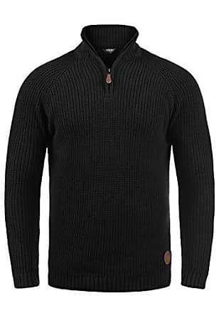 Herren Troyer Sweater Pullover Strickpullover langarm XXL m Leder-Optik Einsatz 