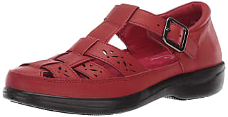 Easy Street Womens Dorothy t-Strap Comfort Casual Mary Jane Flat, Red, 6.5 2W US