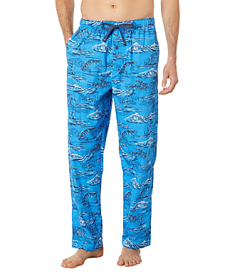  Tommy Bahama 3/4 Sleeve Long Pants PJ Set Blue Palms