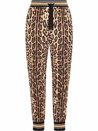 DOLCE & GABBANA Leopard-jacquard cotton-chenille leggings