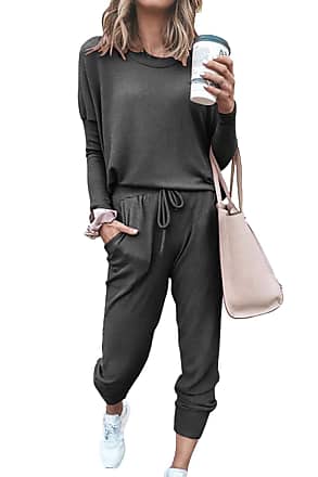 Pink Queen Womens 2 Piece Sweatsuit Off Shoulder Casual Batwing Sleeve Top Jogger Pants Outfit Set 