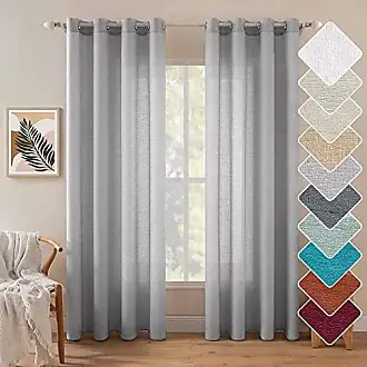  BGment Natural Linen Look Semi Sheer White Curtains for  Bedroom, 63 Inch Grommet Light Filtering Casual Textured Privacy Curtains  for Living Room, 2 Panels, 52 x 63 Inch : Home & Kitchen