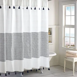 Peri Home Panama Stripe Shower Curtain in Navy at Nordstrom