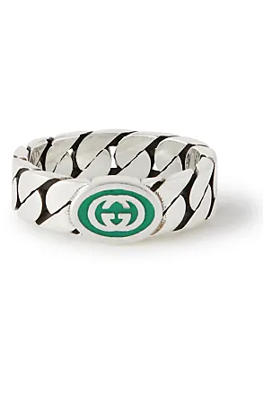 Gucci GG and Bee Engraved Cuff Bracelet, Size 20 Size 20 in Silver-Tone