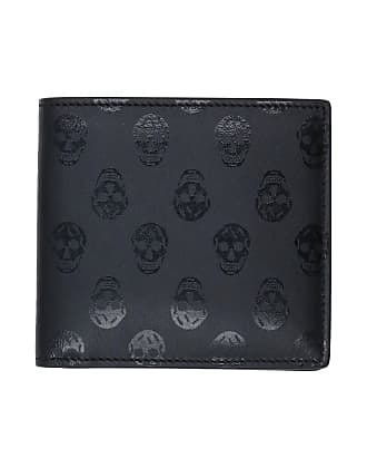 Alexander McQueen Black Leather Biker Skull Bifold Wallet