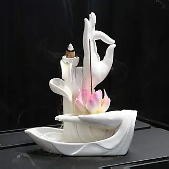  YYW Lotus Backflow Incense Burner, Waterfall Ceramic