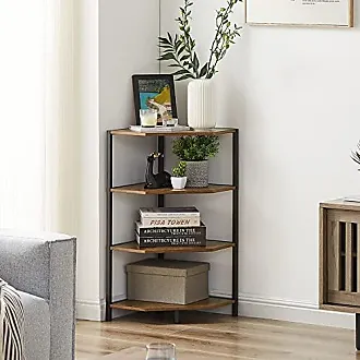 Corner Shelf, 4 Tier Bamboo Corner Bookshelf, 47.2 Inch Tall Bookcase