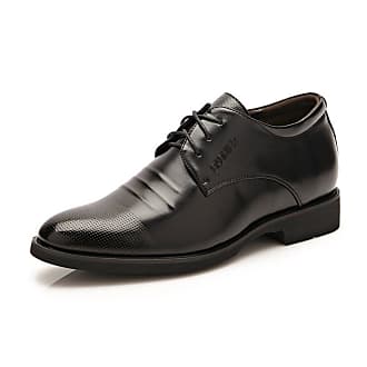  Dress Oxford Shoes for Men Lace Up Checkered Round Toe Cowhide  Low Top Slip Resistant Block Heel Anti-Slip Wedding Suitable for Many  Occasions. (Color : Black, Size : 7)
