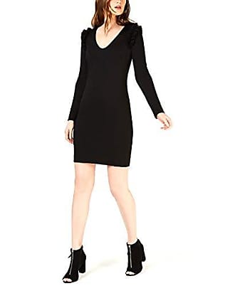 Trina Turk Womens Eleanora Ruffle Long Sleeve Dress, Black 4