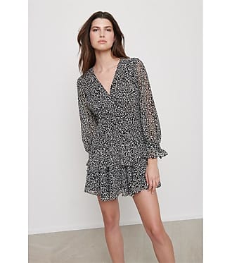 angie wrap dress with ruffle hem