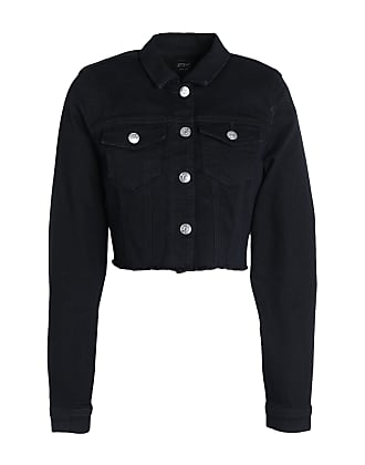 black cropped jean jacket womens